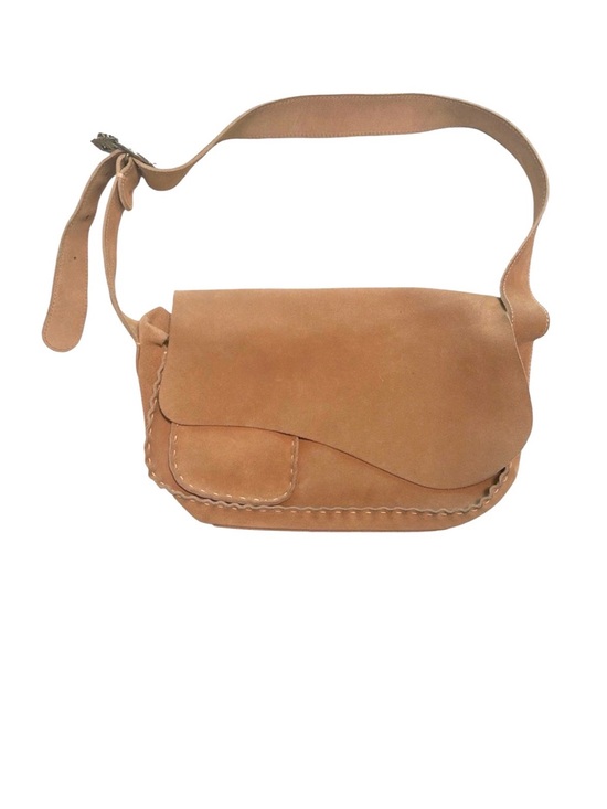 Francesco Biasia Handbags - Francesco Biasia Suede Shoulder Bag Y2K Boho Minimalist Tan Hobo Purse